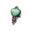 Hubei Turquoise with Brazilian Tourmaline Ring Sterling Silver Size 7 1/2