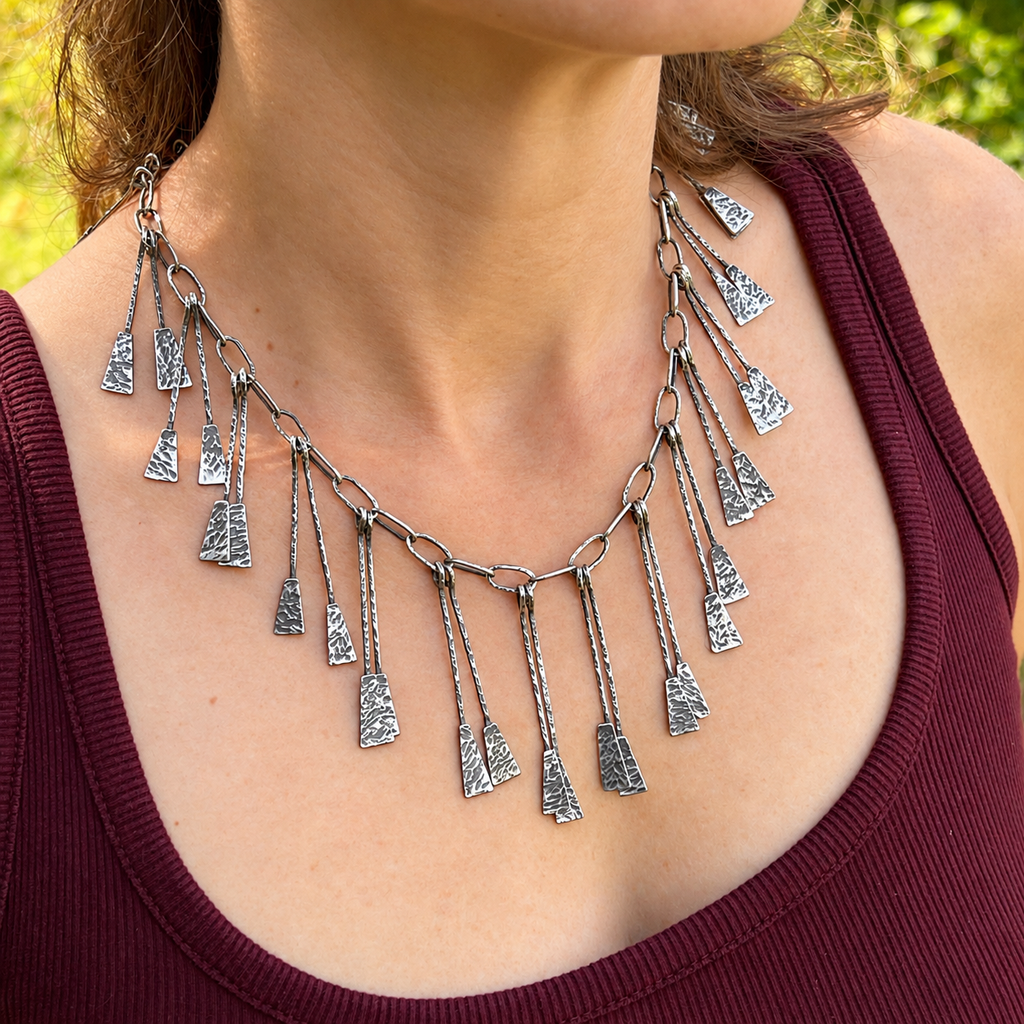 “Relic” Brutalist Sterling Silver Necklace