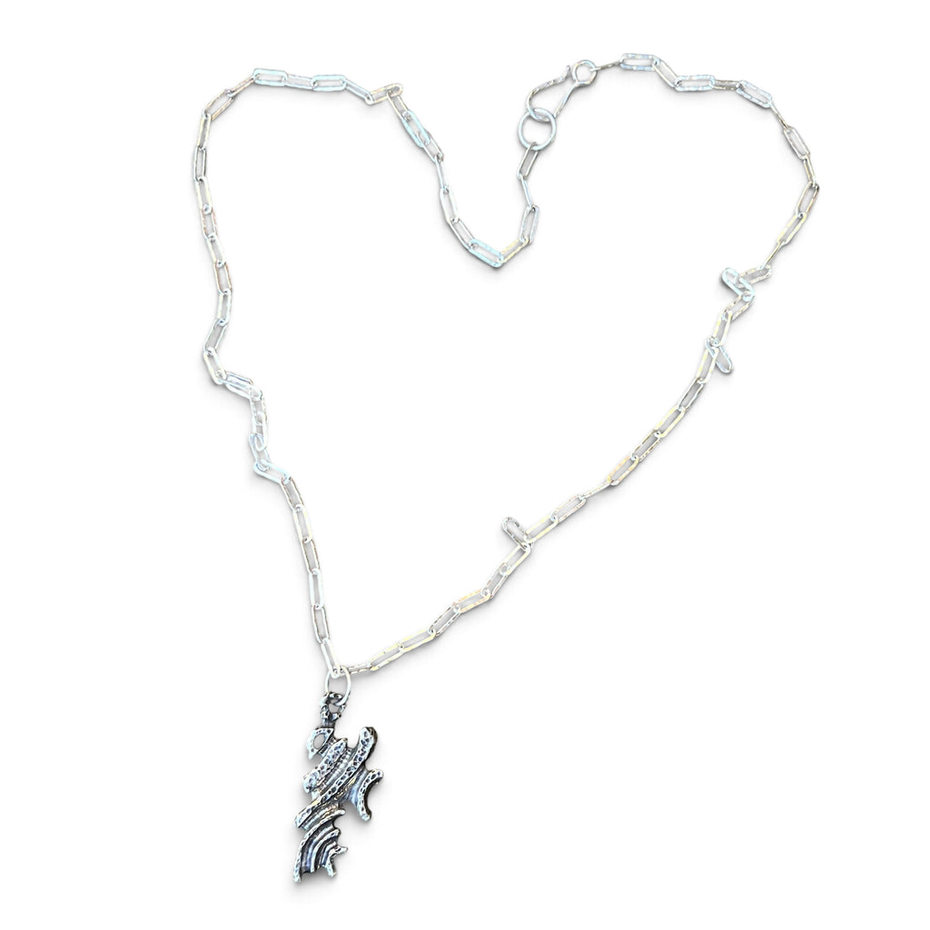 “Strata” Brutalist Sterling Silver Necklace