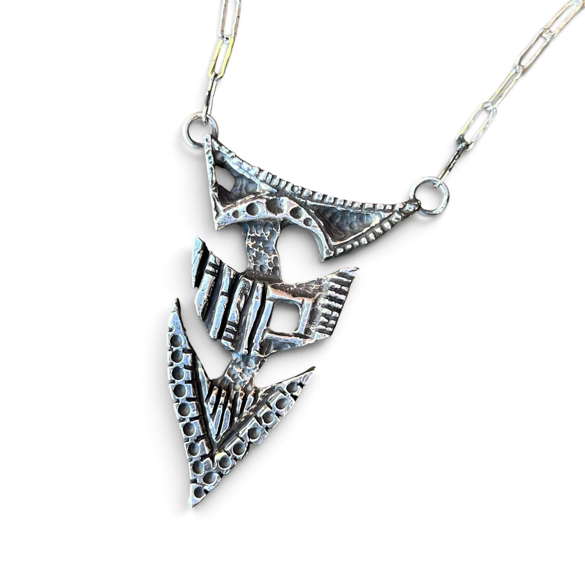 “Vestige” Brutalist Sterling Silver Necklace