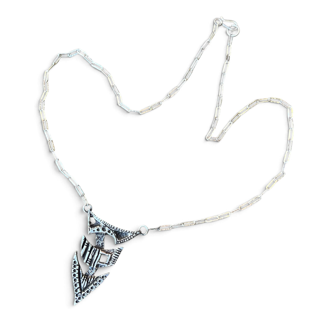 “Vestige” Brutalist Sterling Silver Necklace