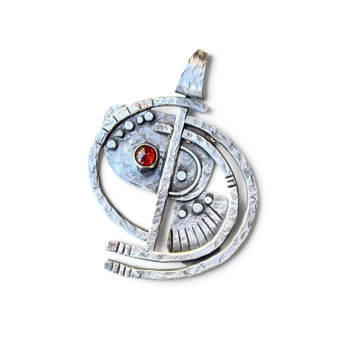 “Construct” Brutalist Sterling Silver Pendant