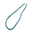 28” Hubei Turquoise Beaded Necklace with Sterling Silver Clasp Jewelry