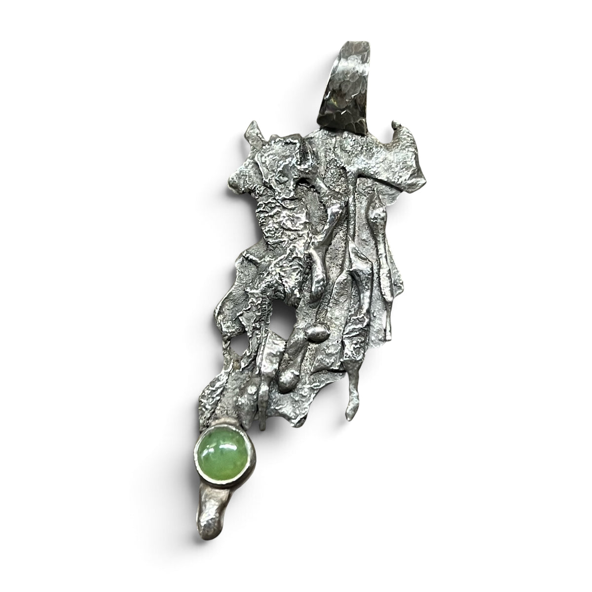 “Fracture” Brutalist Sterling Silver Pendant