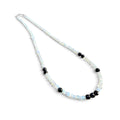 Faceted Onyx and Opal Beaded Necklace with Sterling Silver Clasp Jewelry