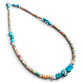 Hubei Turquoise & Orange Spiny Oyster Beaded Necklace with Sterling Silver Clasp Jewelry