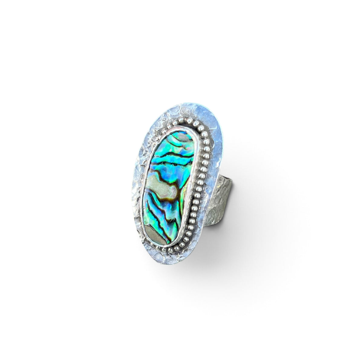 “The Abalone Jelly Bean” Sterling Silver Ring Size 8 1/2