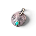 1600’s Colonial Spanish Copper Cob Coin Pendant with Ethiopian Opal