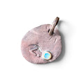 1600’s Colonial Spanish Copper Cob Coin Pendant with Ethiopian Opal