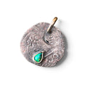 1600’s Colonial Spanish Copper Cob Coin Pendant with Ethiopian Opal