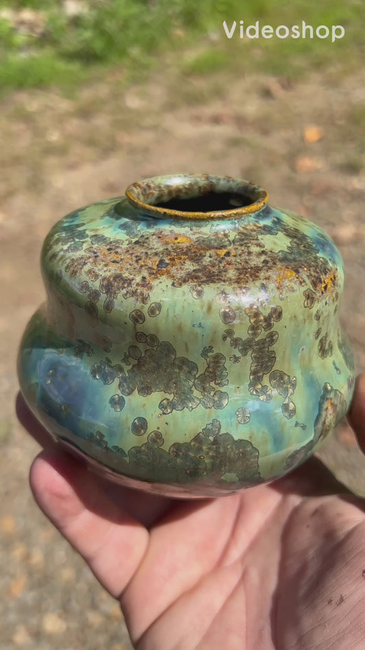 Handmade Pottery With Crystalline Glaze